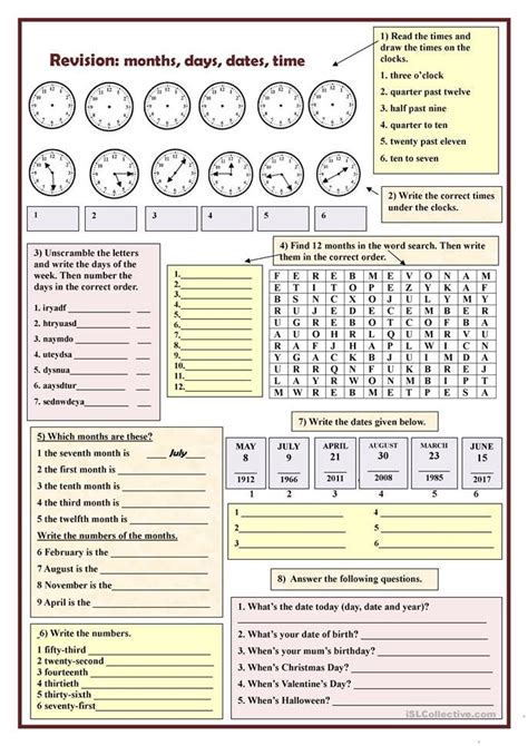 Month Exercise Start Date / Time Exercise End Date / Time.